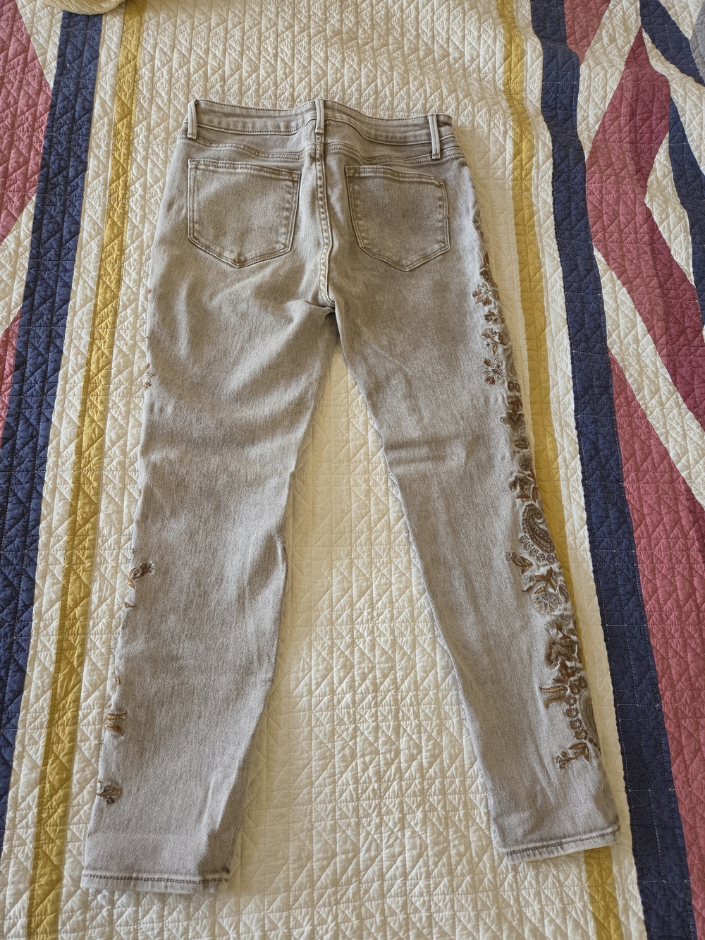 Driftwood Jackie High Rise Embroidered Floral Denim Jeans - Picture 3 of 7